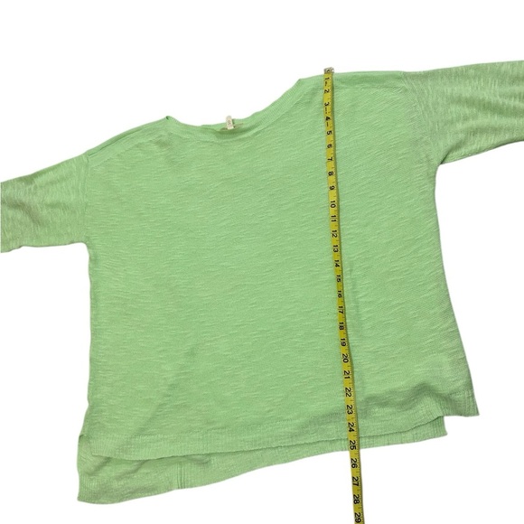 EILEEN FISHER Size L Organic Linen Blend Mint Green Pullover Light Knit Sweater - Picture 5 of 10